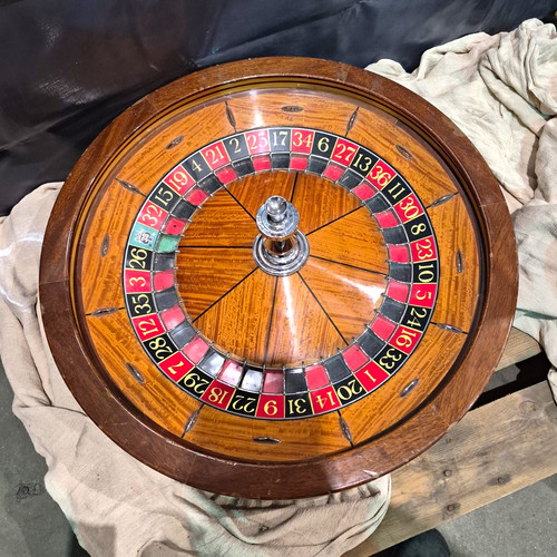 Wooden roulette wheel with - wooden,