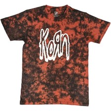 Korn T-Shirt: Logo Outline (Red) (Wash Collection) OFFICIAL NEW