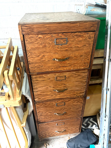Antique wooden filing cabinet - filing,