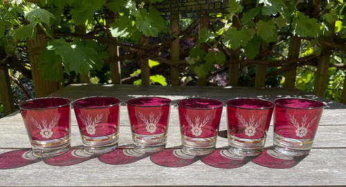 Set cranberry red glass - set, of