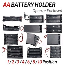 AA Battery Holder Box Case Connector 1 2 3 4 6 8 10 Position Open or Enclosed
