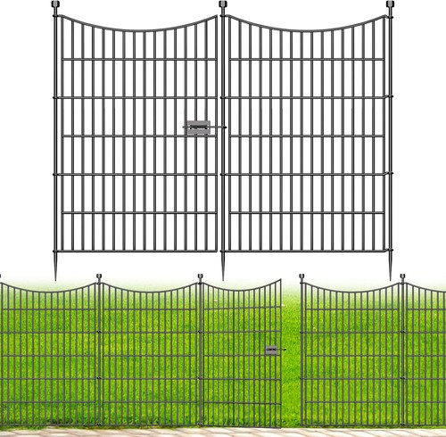 Metal garden fence with - 10, x