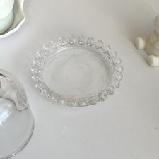 Clear Glass Plate with Beads, Round Plate Candle Plate, Pillar Candle Holder
