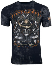 Affliction Men's T-Shirt AC OUTBACK Skull Biker Black Tattoo S-5XL
