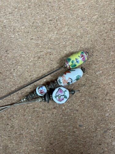Vintage hat pins ceramic - vintage,