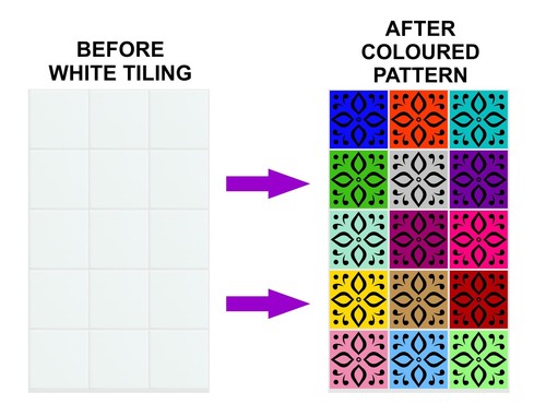 Mosaic floral stickers - floral,