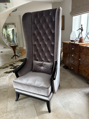 Silver velvet large throne - velvet,