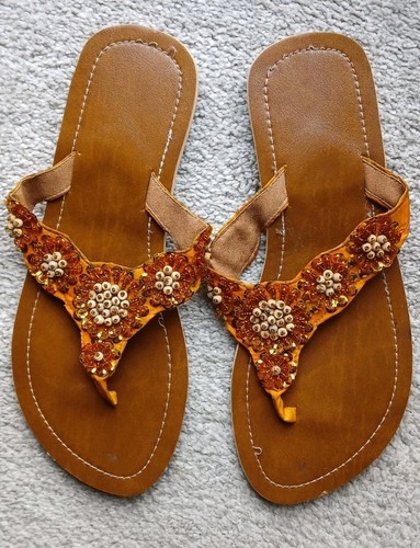 Gold beaded holiday thong - holiday,