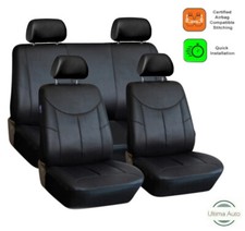 8 PCS FULL SET BLACK LEATHER LOOK SEAT COVERS FOR SKODA FABIA OCTAVIA ROOMSTER 