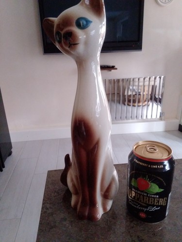 Antique siamese cat tall - antique,