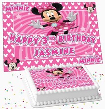 MINNIE MOUSE PERSONALISED BIRTHDAY PARTY ICING EDIBLE COSTCO CAKE TOPPER RM-1023