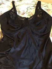 CHARNOS 40DD BLACK BODYSHAPER ALL ONE GIRDLE CORSELETTE VINTAGE