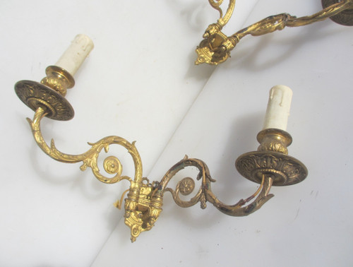 Victorian brass wall - brass, lights