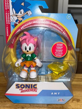 Sonic The Hedgehog Classic Amy 4”  10cm Action Figure with Yellow Chaos Emerald