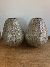 Pair of Silver Metal Filigree