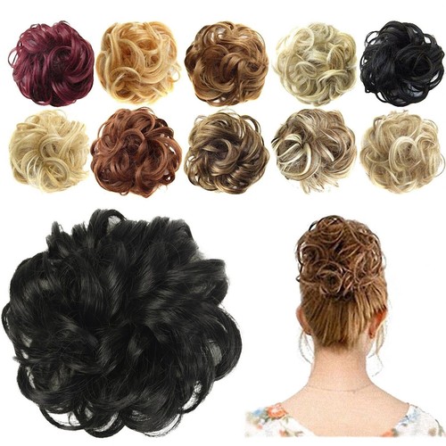 Curly messy bun hair piece - curly,