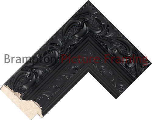 75mm wide black reverse wood - black,
