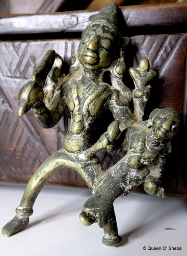 Indian bronze shrine deity - indian,