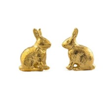 Alex Monroe SITTING BUNNY Ear studs earrings sterling silver gold plated RRP£135