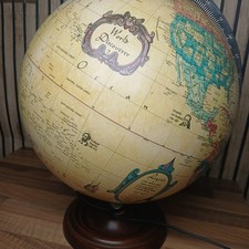 Vintage 1992 SCAN-GLOBE A/S Denmark 12” World Discoverer Illuminated Globe 