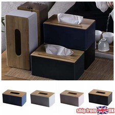 Tissue Box Dispenser Paper Storage Holder NapkinCase Box Organizer Wooden Cover◈