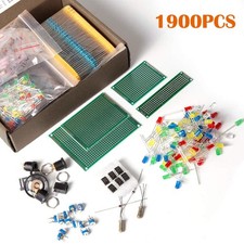 Electronic Component Kit Assortment Capacitors LEDs Transistors Resistors DC PCB