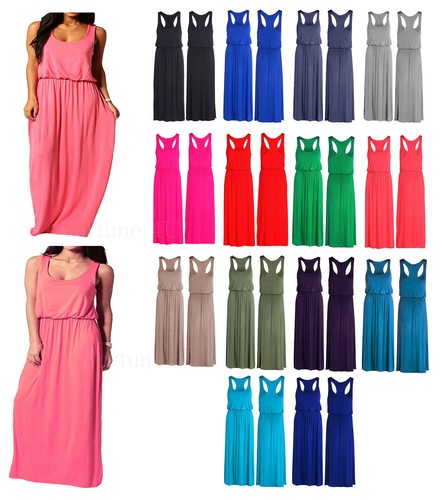 Women ladies maxi dress jersey - ladies,