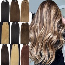 100% Remy Human Hair Extensions Sew in Weft Weave Thick Hair Extensions16-28inch