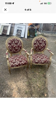 Pair gold chair thrones - pair,