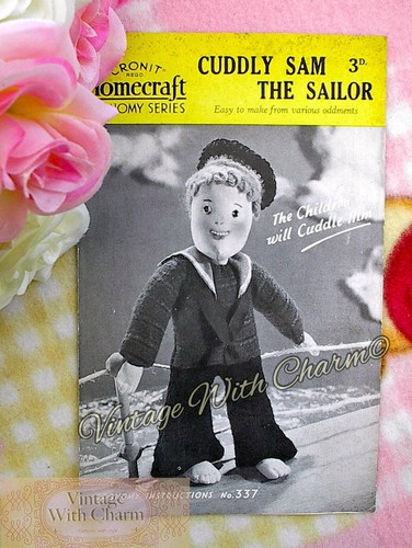 Vintage toy sailor sewing - 40's,