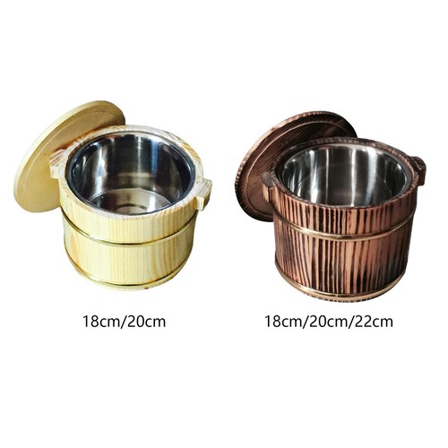 Wooden rice bucket - wooden,