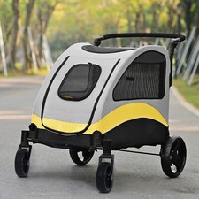 Oversized Dog Stroller Double Door Pet Jogger Trolley Carrier Animal Outgoing 