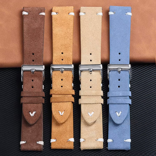 Suede leather watch strap 18mm - suede,