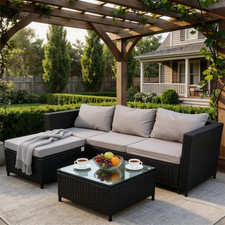 Rattan shaped corner sofa 4 - corner,