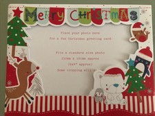 1 x Christmas Photo Frame Cards & Envelope Personalised any Family Picture baby