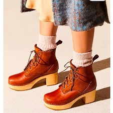 Swedish Hasbeens Free People Hippie lace up boots sz 7