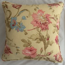 A 16 Inch cushion cover in Laura Ashley Rosalind Gold fabric