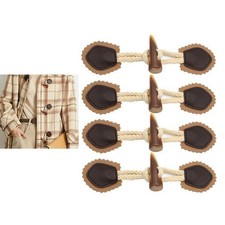 4 Pairs PU Leather Horn Toggle