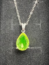 Uranium Vaseline Glass Silver Pendant