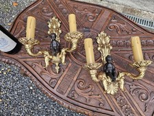 PAIR vintage bronze putti