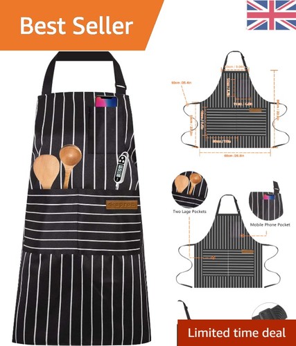 Stylish black striped apron - stylish,