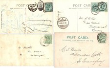 c1905 KE VII Postcards Circle Melrose Durham Truro Square Withington Postmark