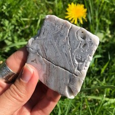 Mexican Crazy Lace Agate Slab Slice Polished Crystal Decoration White Stone