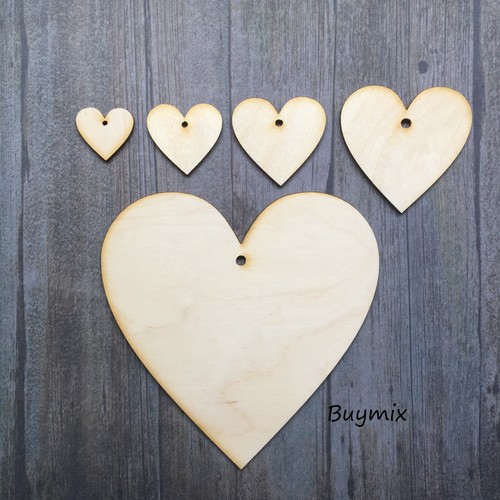 Wooden hearts birch plywood - hearts,