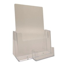 Leaflet Holder Flyer Brochure A5 Dispenser & Business Card Holder Display Stand