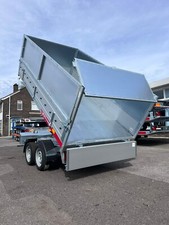 10ft x 5ft SIDES + RAMPS ELECTRIC TIPPING TRAILER TIPPER 2700kg 3m X 1.5m