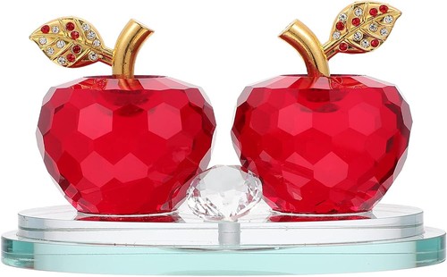 Crystal apple ornament - apple, faceted