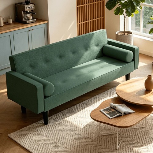 Dark green seater sofa bed - 2,