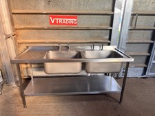 Commercial Stainless Steel Double Sink (180cm) Read Description Re: Deliv | V740