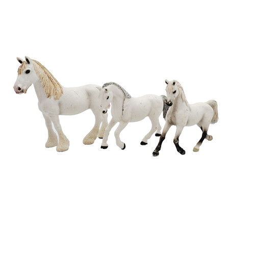 Schleich white horse pony - x3,